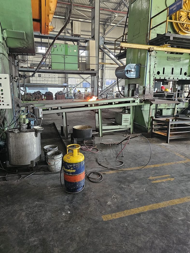 Factory floor during casting process